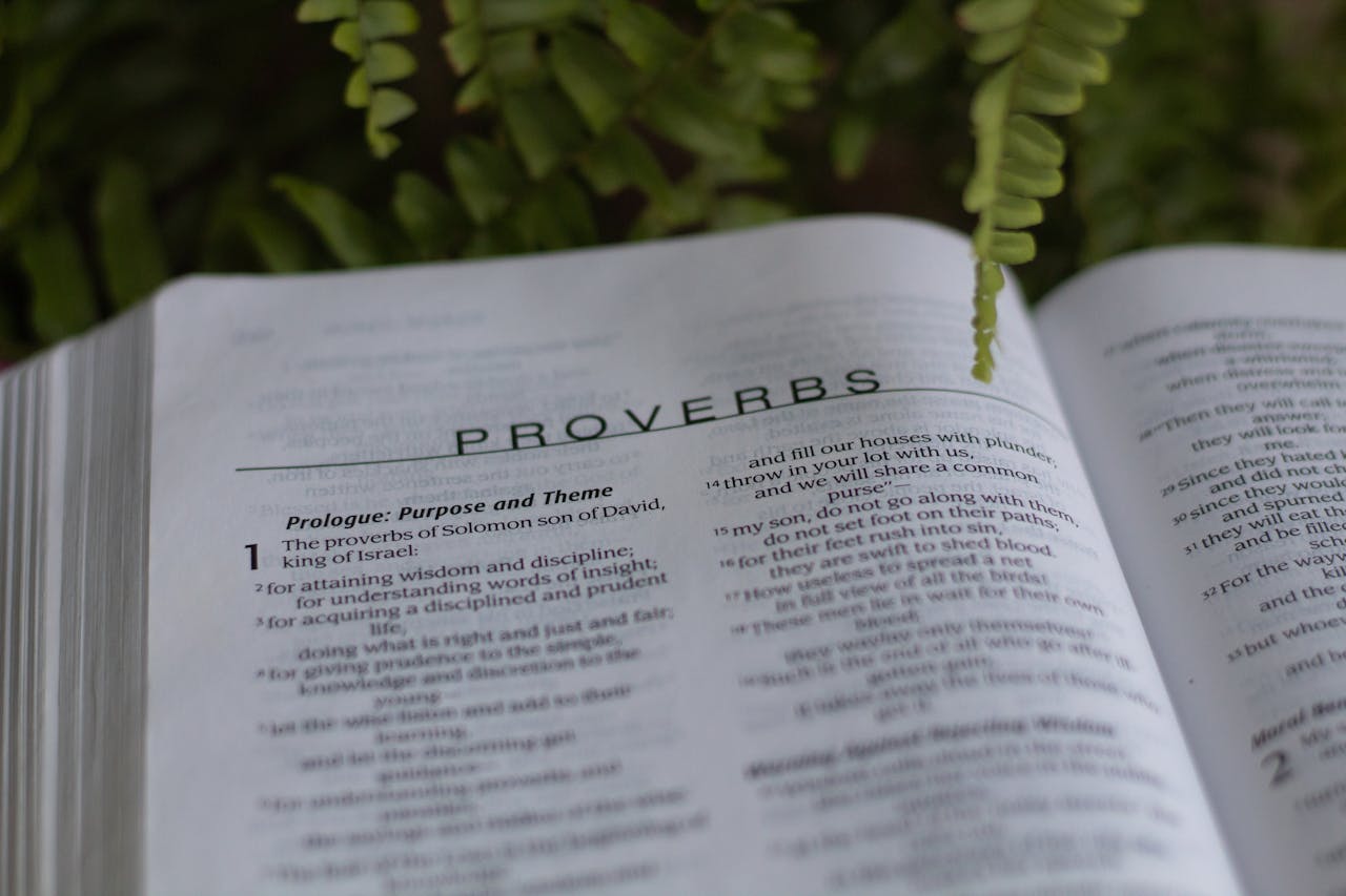 Close up shot of the book of Proverbs