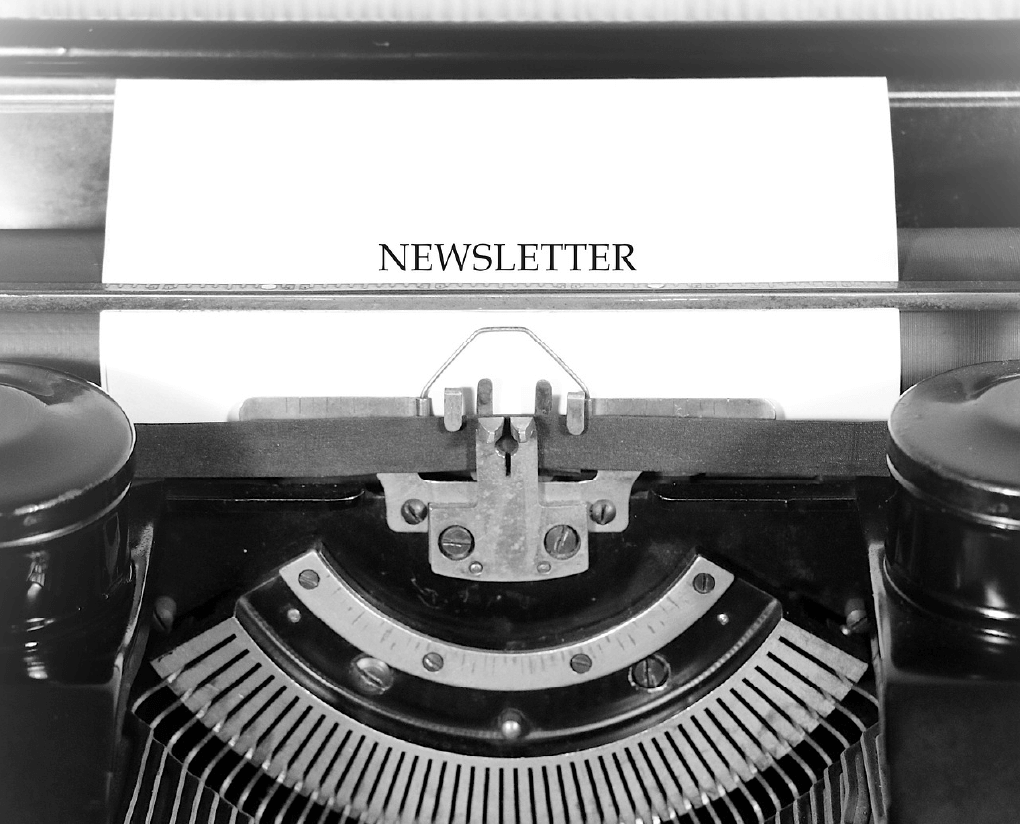 Typewriter typing newsletter