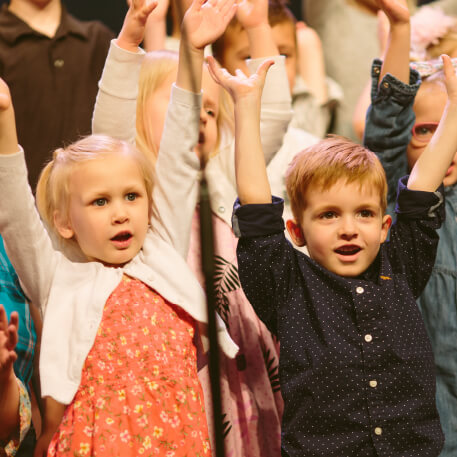 boy and girl singing