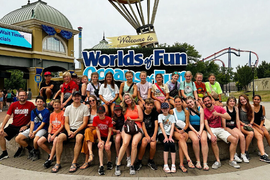 Jr. high group at Worlds of Fun