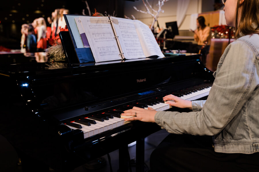 Woman playing piano